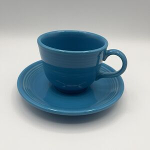Fiesta Fiestaware Coffee/Tea Cup and Saucer Set PEACOCK BLUE